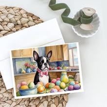 Load image into Gallery viewer, Decorating Easter Boston Terrier Greeting Cards - Blank Note Cards – 8-Pack of Artist-Designed Cards with Envelopes