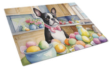 Load image into Gallery viewer, Decorating Easter Boston Terrier Glass Cutting Boards – Durable, Decorative Kitchen Art