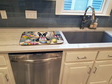 Load image into Gallery viewer, Decorating Easter Boston Terrier Dish Drying Mat