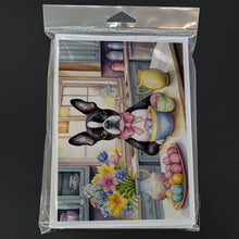 Load image into Gallery viewer, Decorating Easter Boston Terrier Greeting Cards - Blank Note Cards – 8-Pack of Artist-Designed Cards with Envelopes
