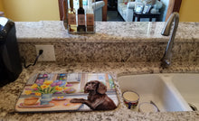 Load image into Gallery viewer, Decorating Easter Boykin Spaniel Dish Drying Mat