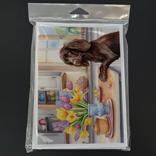 Load image into Gallery viewer, Decorating Easter Boykin Spaniel Greeting Cards - Blank Note Cards – 8-Pack of Artist-Designed Cards with Envelopes