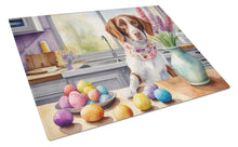 Load image into Gallery viewer, Decorating Easter Brittany Spaniel Glass Cutting Boards – Durable, Decorative Kitchen Art