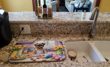 Load image into Gallery viewer, Decorating Easter Brussels Griffon Dish Drying Mat