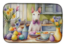 Load image into Gallery viewer, Decorating Easter Bull Terrier Dish Drying Mat
