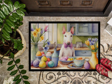 Load image into Gallery viewer, Decorating Easter Bull Terrier Doormat-24x36 Indoor / Outdoor Rug | Made in USA