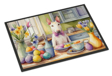 Load image into Gallery viewer, Decorating Easter Bull Terrier Doormat-24x36 Indoor / Outdoor Rug | Made in USA