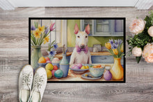 Load image into Gallery viewer, Decorating Easter Bull Terrier Doormat
