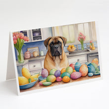 Load image into Gallery viewer, Decorating Easter Bullmastiff Greeting Cards - Blank Note Cards – 8-Pack of Artist-Designed Cards with Envelopes