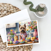 Load image into Gallery viewer, Decorating Easter Cairn Terrier Greeting Cards - Blank Note Cards – 8-Pack of Artist-Designed Cards with Envelopes