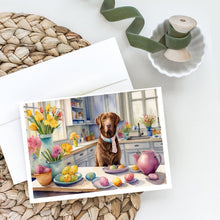 Load image into Gallery viewer, Decorating Easter Chesapeake Bay Retriever Greeting Cards - Blank Note Cards – 8-Pack of Artist-Designed Cards with Envelopes