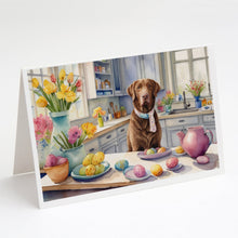 Load image into Gallery viewer, Decorating Easter Chesapeake Bay Retriever Greeting Cards - Blank Note Cards – 8-Pack of Artist-Designed Cards with Envelopes