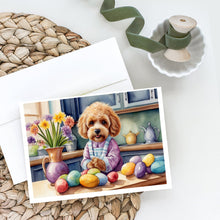 Load image into Gallery viewer, Decorating Easter Cockapoo Greeting Cards - Blank Note Cards – 8-Pack of Artist-Designed Cards with Envelopes