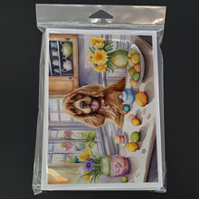Load image into Gallery viewer, Decorating Easter Cocker Spaniel Greeting Cards - Blank Note Cards – 8-Pack of Artist-Designed Cards with Envelopes
