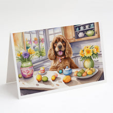 Load image into Gallery viewer, Decorating Easter Cocker Spaniel Greeting Cards - Blank Note Cards – 8-Pack of Artist-Designed Cards with Envelopes