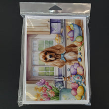 Load image into Gallery viewer, Decorating Easter Cocker Spaniel Greeting Cards - Blank Note Cards – 8-Pack of Artist-Designed Cards with Envelopes