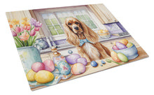 Load image into Gallery viewer, Decorating Easter Cocker Spaniel Glass Cutting Boards – Durable, Decorative Kitchen Art