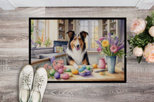 Load image into Gallery viewer, Decorating Easter Collie Doormat-24x36 Indoor / Outdoor Rug | Made in USA