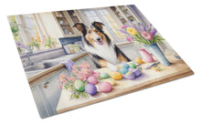 Load image into Gallery viewer, Decorating Easter Collie Glass Cutting Boards – Durable, Decorative Kitchen Art
