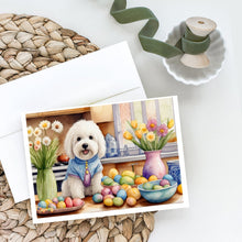 Load image into Gallery viewer, Decorating Easter Coton de Tulear Greeting Cards - Blank Note Cards – 8-Pack of Artist-Designed Cards with Envelopes
