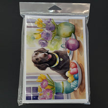 Load image into Gallery viewer, Decorating Easter Curly-Coated Retriever Greeting Cards - Blank Note Cards – 8-Pack of Artist-Designed Cards with Envelopes