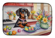 Load image into Gallery viewer, Decorating Easter Dachshund Dish Drying Mat