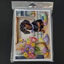 Load image into Gallery viewer, Decorating Easter Dachshund Greeting Cards - Blank Note Cards – 8-Pack of Artist-Designed Cards with Envelopes