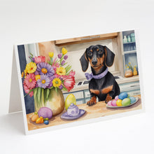 Load image into Gallery viewer, Decorating Easter Dachshund Greeting Cards - Blank Note Cards – 8-Pack of Artist-Designed Cards with Envelopes