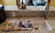 Load image into Gallery viewer, Decorating Easter Doberman Pinscher Dish Drying Mat