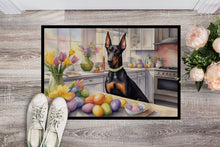 Load image into Gallery viewer, Decorating Easter Doberman Pinscher Doormat-24x36 Indoor / Outdoor Rug | Made in USA