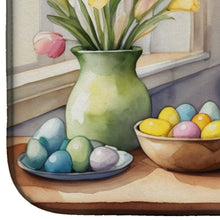 Load image into Gallery viewer, Decorating Easter English Bull Terrier Dish Drying Mat
