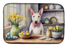 Load image into Gallery viewer, Decorating Easter English Bull Terrier Dish Drying Mat