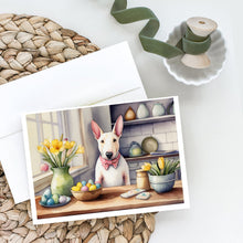 Load image into Gallery viewer, Decorating Easter English Bull Terrier Greeting Cards - Blank Note Cards – 8-Pack of Artist-Designed Cards with Envelopes
