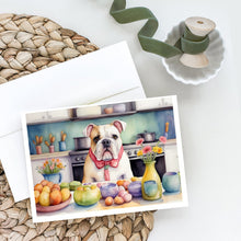 Load image into Gallery viewer, Decorating Easter English Bulldog Greeting Cards - Blank Note Cards – 8-Pack of Artist-Designed Cards with Envelopes