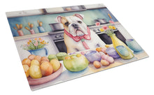 Load image into Gallery viewer, Decorating Easter English Bulldog Glass Cutting Boards – Durable, Decorative Kitchen Art