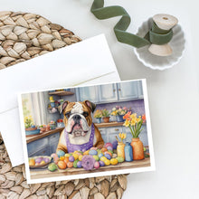 Load image into Gallery viewer, Decorating Easter English Bulldog Greeting Cards - Blank Note Cards – 8-Pack of Artist-Designed Cards with Envelopes