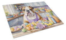 Load image into Gallery viewer, Decorating Easter English Bulldog Glass Cutting Boards – Durable, Decorative Kitchen Art
