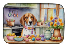 Load image into Gallery viewer, Decorating Easter English Foxhound Dish Drying Mat
