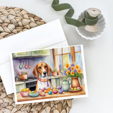 Load image into Gallery viewer, Decorating Easter English Foxhound Greeting Cards - Blank Note Cards – 8-Pack of Artist-Designed Cards with Envelopes