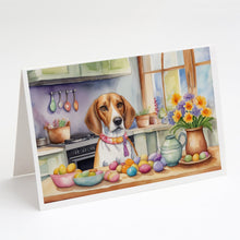 Load image into Gallery viewer, Decorating Easter English Foxhound Greeting Cards - Blank Note Cards – 8-Pack of Artist-Designed Cards with Envelopes