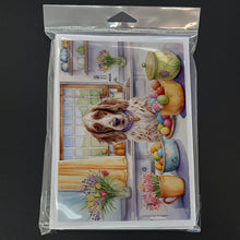 Load image into Gallery viewer, Decorating Easter English Setter Greeting Cards - Blank Note Cards – 8-Pack of Artist-Designed Cards with Envelopes