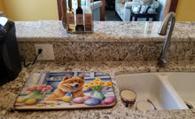 Load image into Gallery viewer, Decorating Easter Finnish Spitz Dish Drying Mat