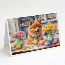 Load image into Gallery viewer, Decorating Easter Finnish Spitz Greeting Cards - Blank Note Cards – 8-Pack of Artist-Designed Cards with Envelopes