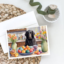 Load image into Gallery viewer, Decorating Easter Flat-Coated Retriever Greeting Cards - Blank Note Cards – 8-Pack of Artist-Designed Cards with Envelopes
