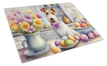 Load image into Gallery viewer, Decorating Easter Fox Terrier Glass Cutting Boards – Durable, Decorative Kitchen Art