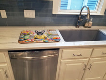 Load image into Gallery viewer, Decorating Easter French Bulldog Dish Drying Mat