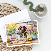 Load image into Gallery viewer, Decorating Easter German Shorthaired Pointer Greeting Cards - Blank Note Cards – 8-Pack of Artist-Designed Cards with Envelopes
