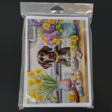 Load image into Gallery viewer, Decorating Easter German Shorthaired Pointer Greeting Cards - Blank Note Cards – 8-Pack of Artist-Designed Cards with Envelopes