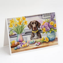 Load image into Gallery viewer, Decorating Easter German Shorthaired Pointer Greeting Cards - Blank Note Cards – 8-Pack of Artist-Designed Cards with Envelopes