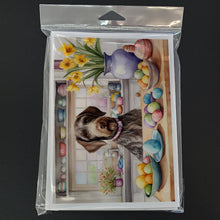 Load image into Gallery viewer, Decorating Easter German Wirehaired Pointer Greeting Cards - Blank Note Cards – 8-Pack of Artist-Designed Cards with Envelopes